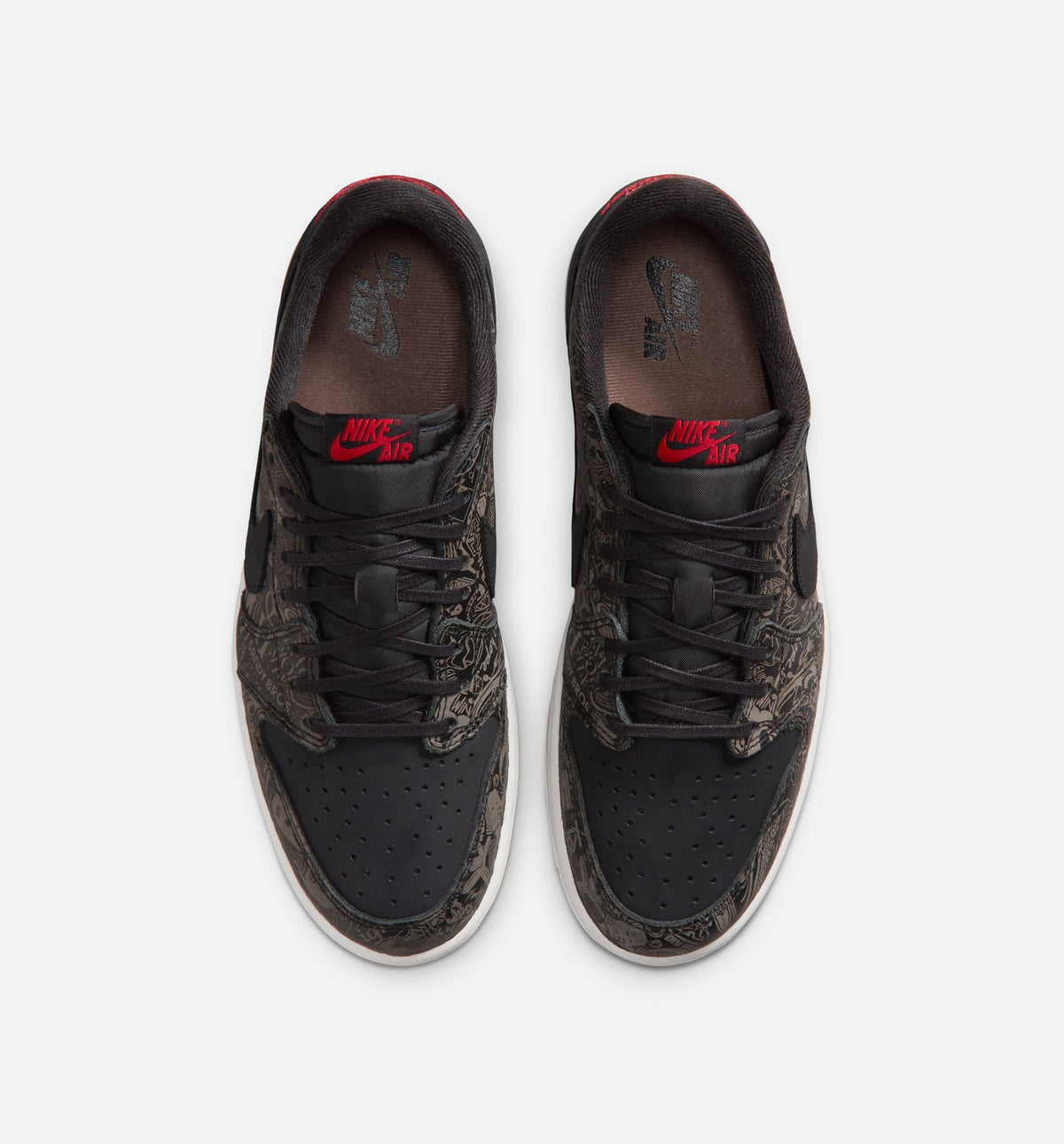Air Jordan 1 Retro Low OG Laser Black and Varsity Red Men's Sneakers - Black/Varsity Red/Summit White