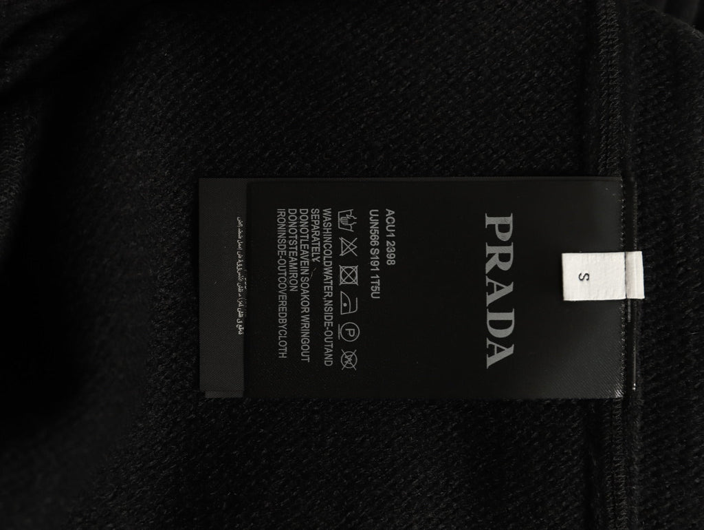 Prada Milano Logo Crewneck Knit Sweater - Black